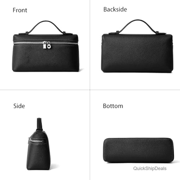 Small Leather Crossbody Bag Mini Top Handle Clutch Adjustable Strap - Picture 4 of 7